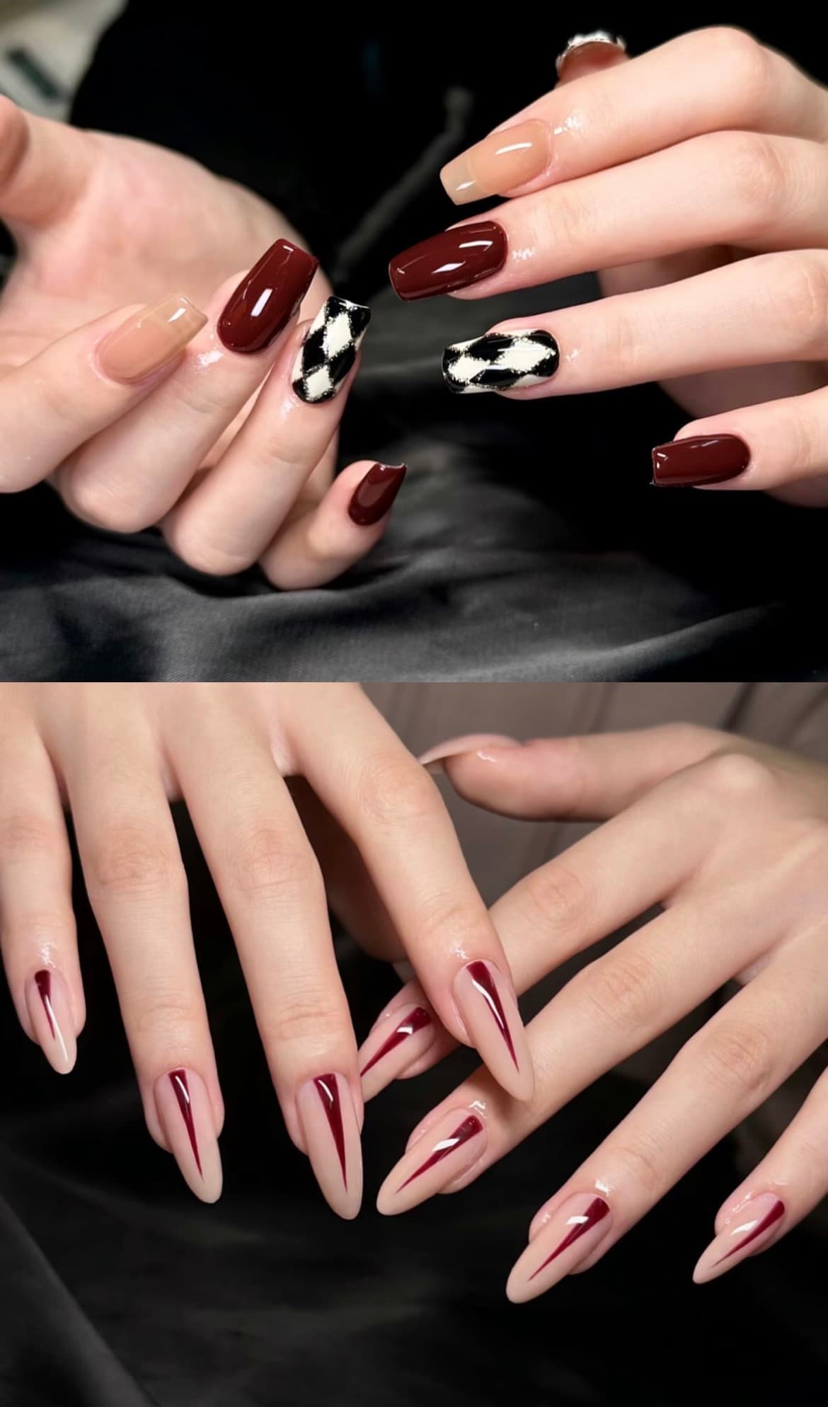 burgundy design collage